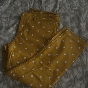 Old Navy Mustard Pants with White Dots